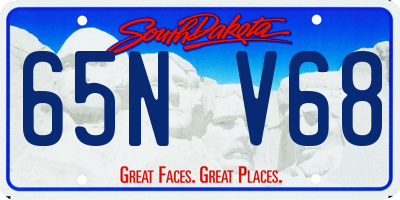 SD license plate 65NV68