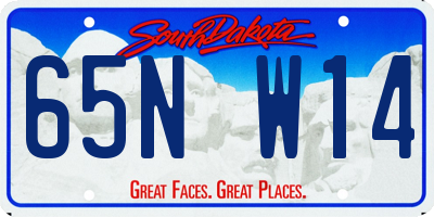 SD license plate 65NW14