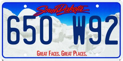 SD license plate 65OW92