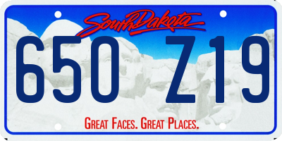 SD license plate 65OZ19