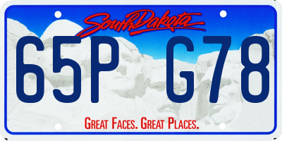 SD license plate 65PG78