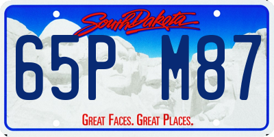 SD license plate 65PM87