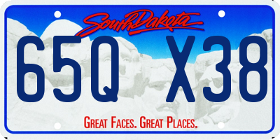 SD license plate 65QX38