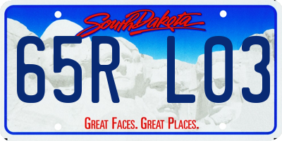SD license plate 65RL03