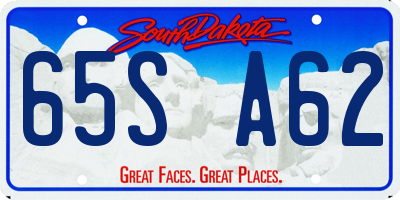 SD license plate 65SA62