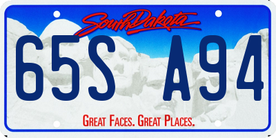 SD license plate 65SA94