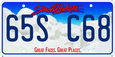 SD license plate 65SC68