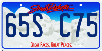 SD license plate 65SC75