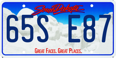 SD license plate 65SE87
