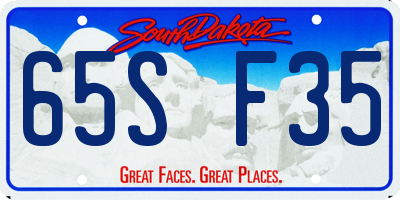 SD license plate 65SF35