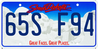 SD license plate 65SF94