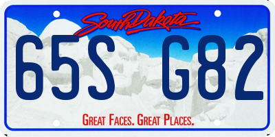 SD license plate 65SG82