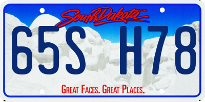 SD license plate 65SH78