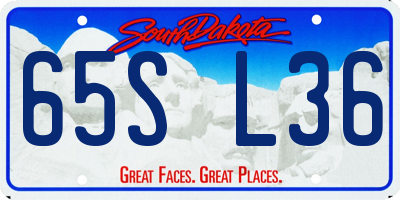 SD license plate 65SL36