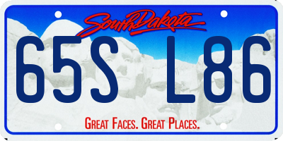 SD license plate 65SL86