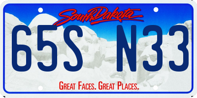 SD license plate 65SN33