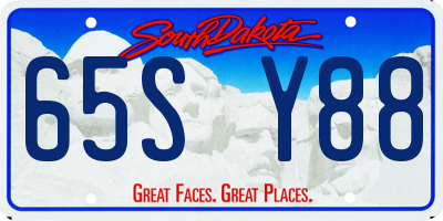 SD license plate 65SY88