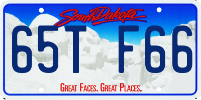 SD license plate 65TF66