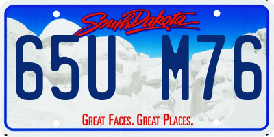SD license plate 65UM76