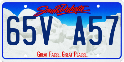 SD license plate 65VA57