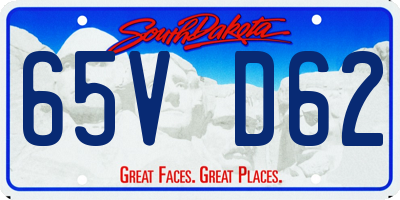 SD license plate 65VD62