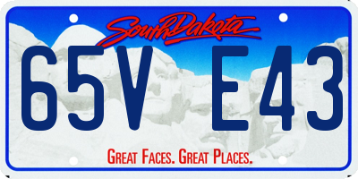 SD license plate 65VE43