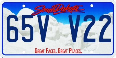 SD license plate 65VV22