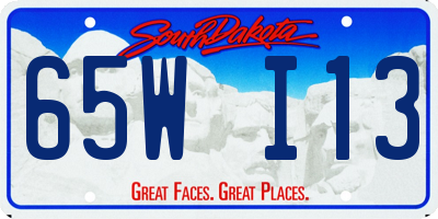 SD license plate 65WI13