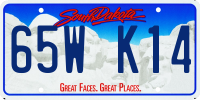 SD license plate 65WK14