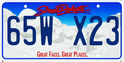 SD license plate 65WX23
