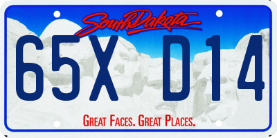SD license plate 65XD14