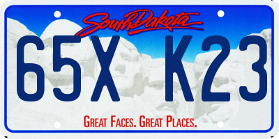 SD license plate 65XK23