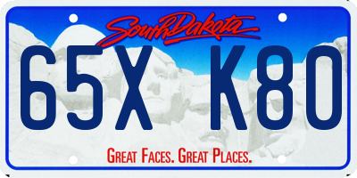 SD license plate 65XK80