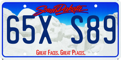 SD license plate 65XS89