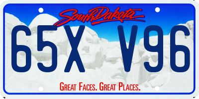 SD license plate 65XV96
