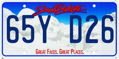 SD license plate 65YD26