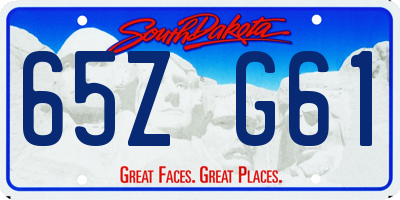 SD license plate 65ZG61