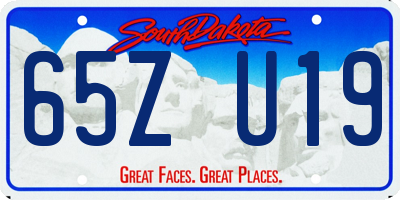 SD license plate 65ZU19