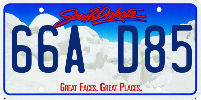 SD license plate 66AD85