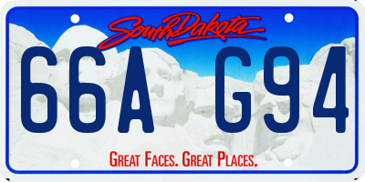 SD license plate 66AG94