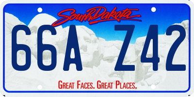 SD license plate 66AZ42