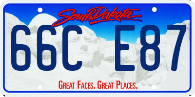 SD license plate 66CE87