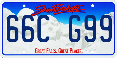 SD license plate 66CG99