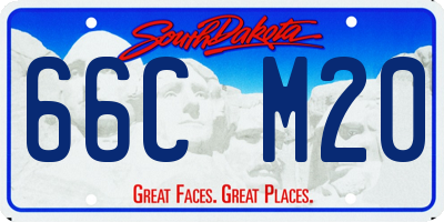 SD license plate 66CM20