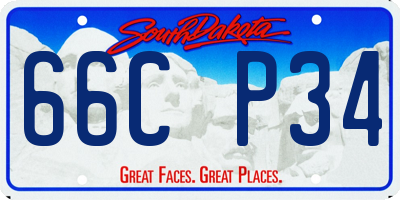 SD license plate 66CP34