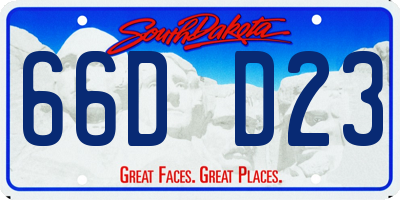 SD license plate 66DD23