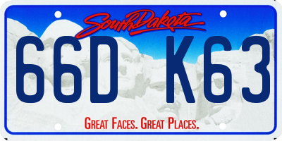 SD license plate 66DK63