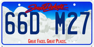 SD license plate 66DM27