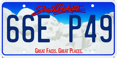 SD license plate 66EP49