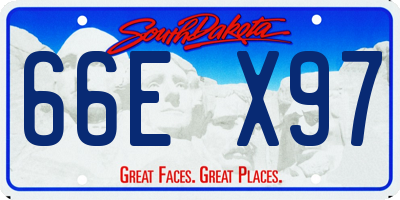 SD license plate 66EX97
